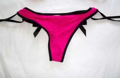Scrunch Brazilian Pucker Bottom String Bikini Fuchsia Pink Black Lace Bow M EBay