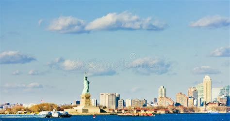 Statue of Liberty and New Jersey, New York, USA Stock Image - Image of ...