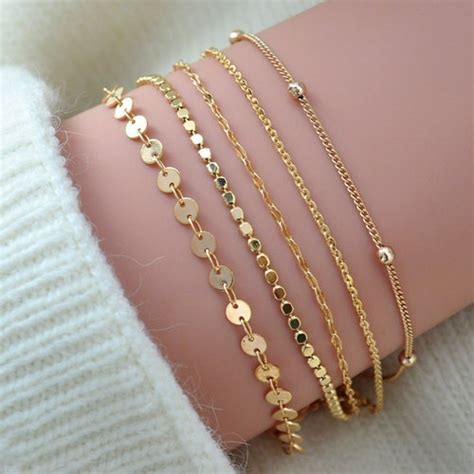 Dainty Gold Filled Bracelet Delicate Gold Chain Bracelet Etsy