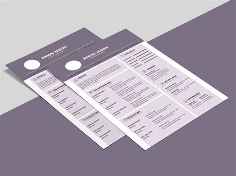 Free Purple Resume Template by Julian Ma on Dribbble