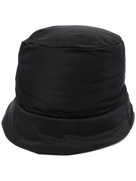 Off White Logo Embroidered Bucket Hat Black FARFETCH