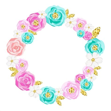 Couronne Florale Sur Fond Blanc Fleurs Printani Res Color Es Lumineuses