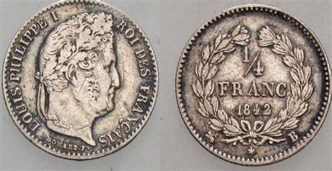 Frankreich 1 4 Franc 1842 B Louis Philipp 1830 1848 Sehr schön MA Shops