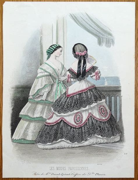 LES MODES PARISIENNE PARIS FASHION Plate 858 Antique Hand Coloured