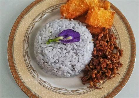 Resep Nasi Gurih Bunga Telang Butterfly Pea Flower Oleh Devi Cookpad