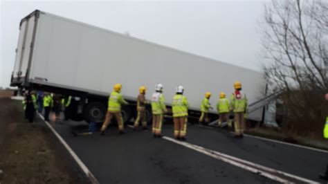 Acle Straight Closed For Hours After Crash Between Car And Lorry