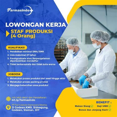 Lowongan Kerja Staff Produksi Di PT Farmasindo Daniswara Medika