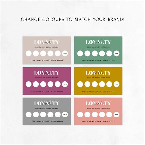 Customer Loyalty Card Design Editable Loyalty Cards Rewards Etsy