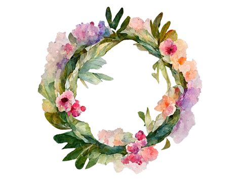 Watercolor Floral Wreath Clipart Graphic by lockandpage · Creative Fabrica