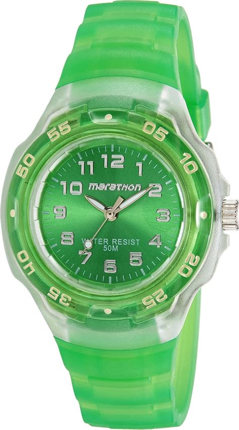 Timex Sport Marathon Midsize Jelly Watches Green Dial Green Resin Strap