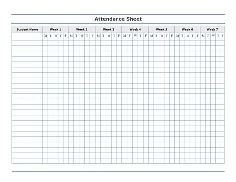 Day Care Attendance Sheet Template