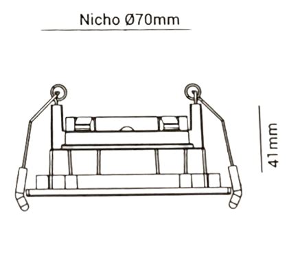 Spot Embutir Branco Quadrado Face Recuada Para Mr Mini Dicroica