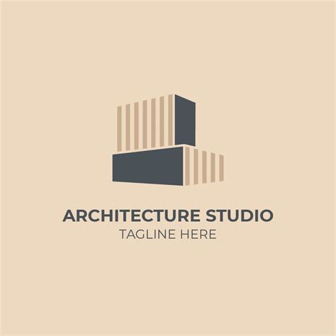 Architecture Studio Logo Template in Black and Tan Colors