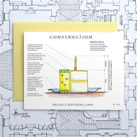 Project Birthday Cake Architecture Construction Card