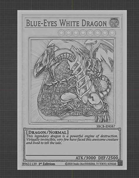 Blue Eyes White Dragon Yugioh 3d Models Download Creality Cloud