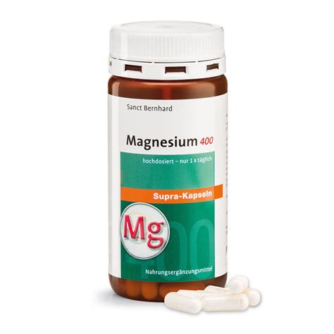 120 Magnesium Supra Kapseln 1 Dose Sanct Bernhard Hoch Dosiert 400