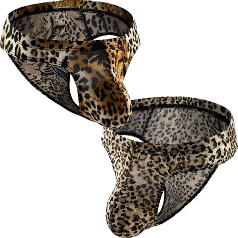 Amazon Faringoto Men S Briefs Sexy Bikini Low Rise Leopard Print