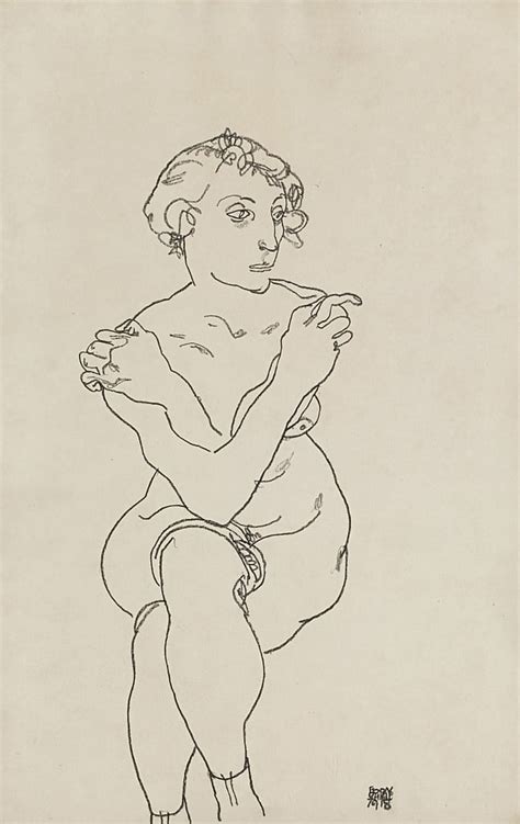 Seated Female Nude Arms And Legs Crossed 1918