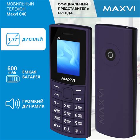 Мобильный телефон кнопочный 2-SIM карты Maxvi C40 purple купить на OZON ...