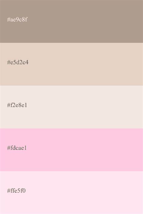 Paleta de color Nude códigos combinaciones