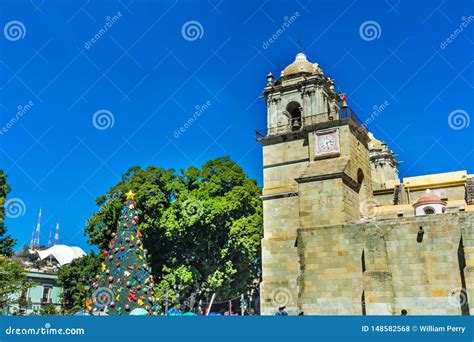 Christmas Tree Tower Lady Assumption Cathedral Church Oaxaca Mexico