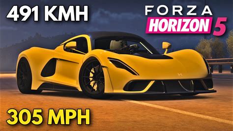 Forza Horizon 5 305 MPH 491 KMH Hennessey Venom F5 Tune Setup FH5