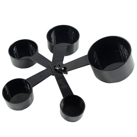 10pcs Black Plastic Measuring Spoons Cups Measuring Set Tools For