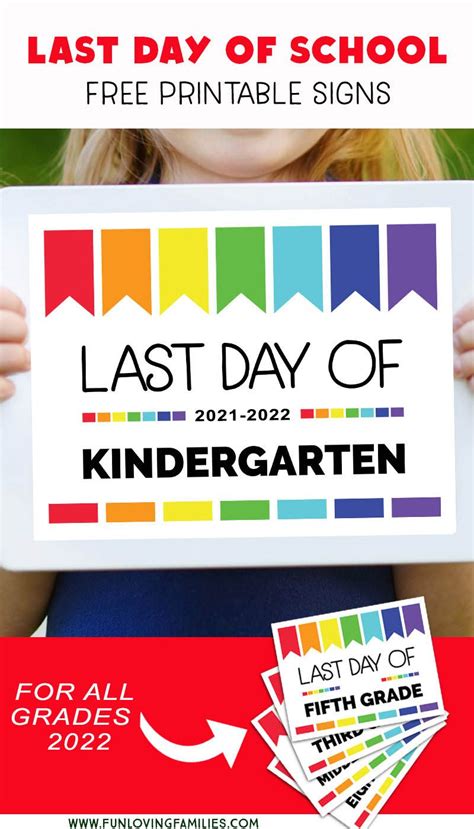 Free Printable Last Day Of School Signs For All Grades 2022 Last Day Of