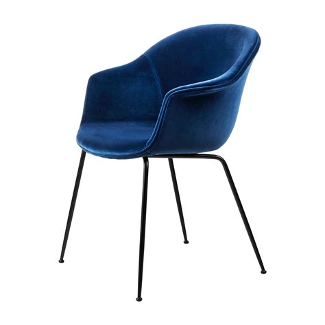 Gubi Bat Dining Chair Samt Blau