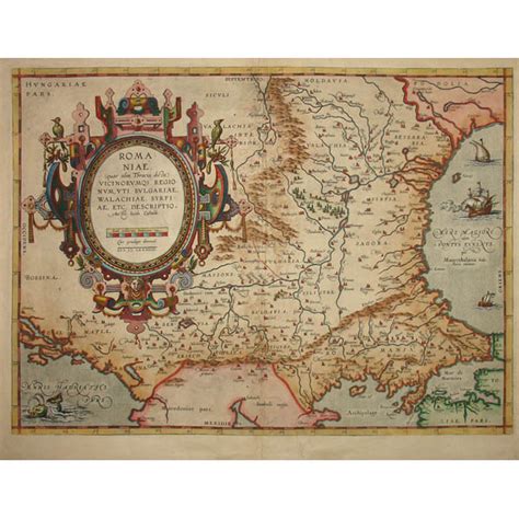 Map, Romania, Romaniae, Abraham Ortelius, Antique Print, Antwerp, Late ...