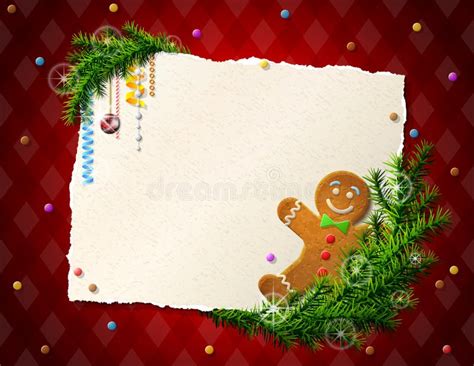 Paper for Christmas List with Gingerbread Man Stock Vector ...