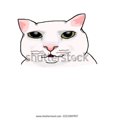 Cat Funny Drawing Cat Face Meme Stock Illustration 2221089907 ...