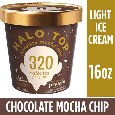 Halo Top Chocolate Mocha Chip Light Ice Cream Pint 16 Fl Oz Ice