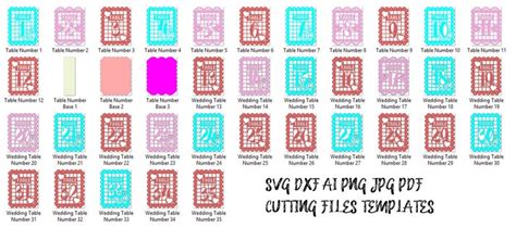 Svg Numbers From 1 To 35 Table Numbers Template Centerpieces Etsy