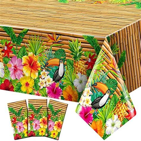 Amazon Pcs Hawaiian Luau Tablecloth Tiki Party Tablecloths