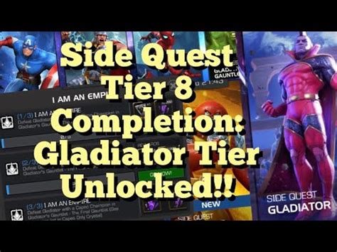 MCOC Side Quest Tier 8 Completion And GLADIATOR Tier Unlocked