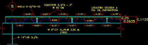 Detalle De Losa Acero En DWG 25 18 KB Librería CAD