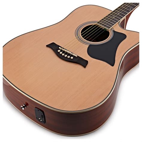 Dreadnought Cutaway Electro Acoustic Guitar By Gear4music Natural At