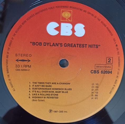 Bob Dylan Bob Dylans Greatest Hits gramofonska ploča LP