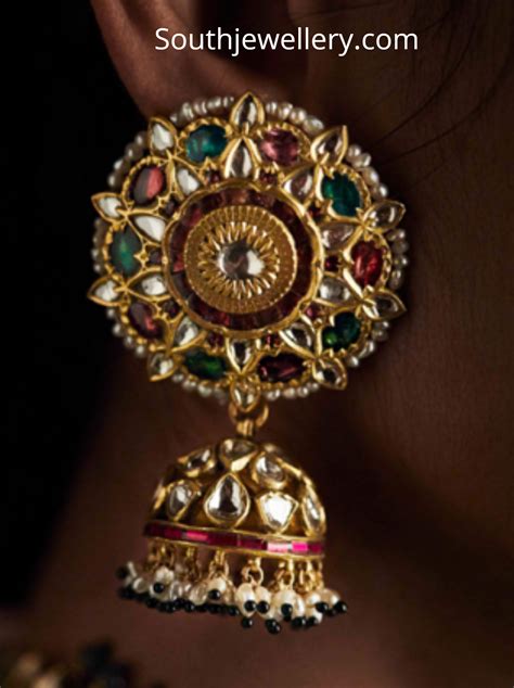 Kundan Polki Jhumkas Indian Jewellery Designs