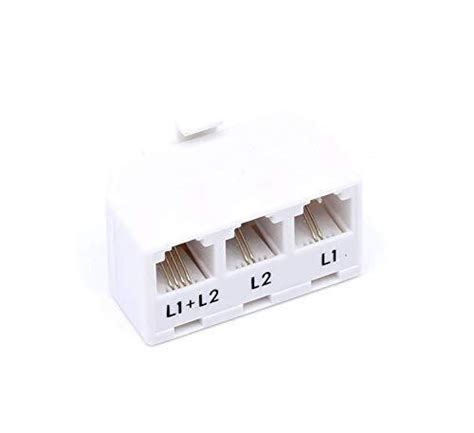 Pack White Line Phone Splitter Way Telephone Line Splitter