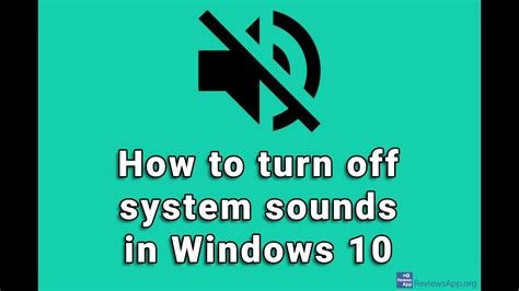 How To Turn Off System Sounds In Windows 10 YouTube