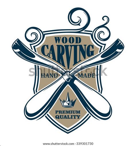 Wood Carving Logo Stock Vector (Royalty Free) 339301730