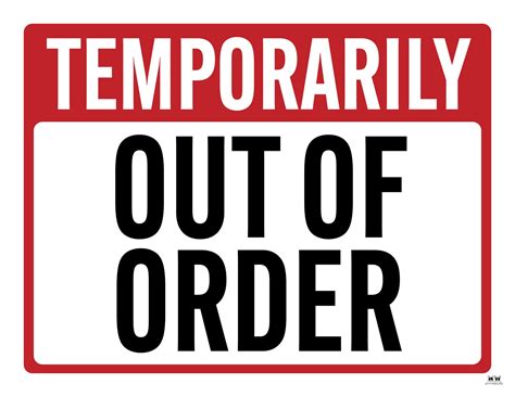 Out Of Order Signs 25 Free Printable Signs Printabulls