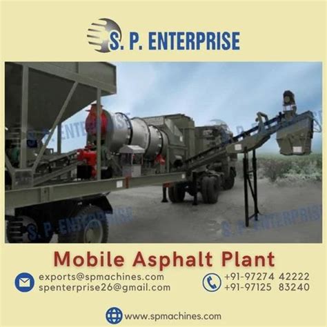 SP Enterprise Automatic Mobile Asphalt Hot Mix Plant For Road Construction Work Capacity