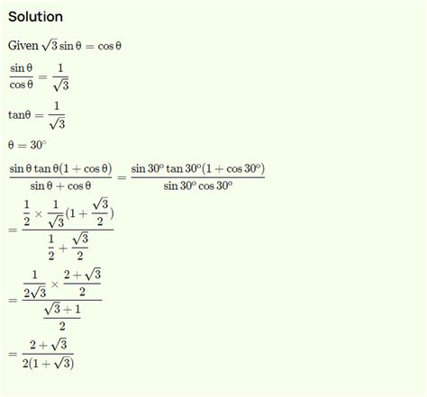 If 3 sin Θ cos Θ find the value of sin Θ tan Θ 1 cot Θ sin Θ cos