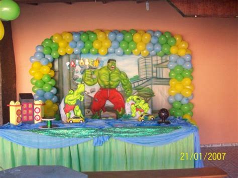 Decorações de Festa Infantil do Incrível Hulk