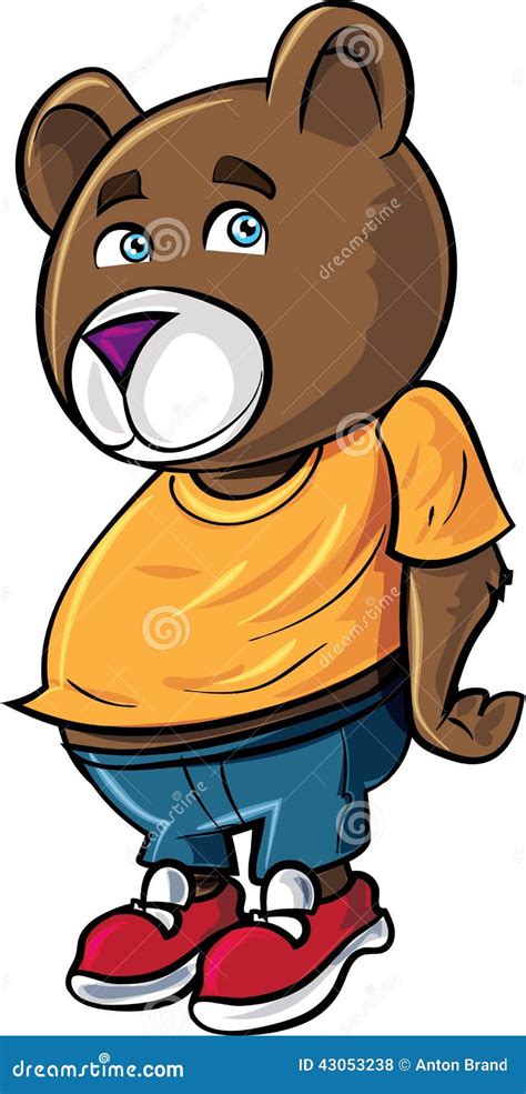 Cartoon Cute Brown Bear Stock Illustration - Image: 43053238