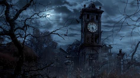 Premium Photo | A haunted clock tower