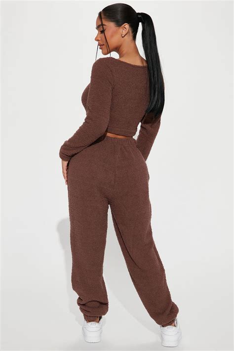 Snuggle Me Closer Cozy Pant Set Chocolate Fashion Nova Matching